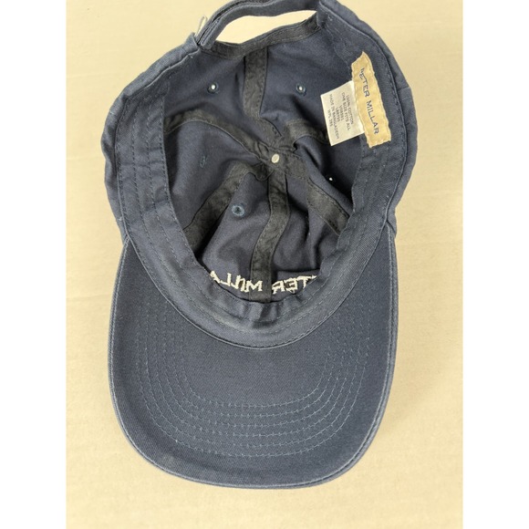 Peter Millar Mens Navy Blue Cotton Baseball Cap Embroidered‎ Logo Adjustable - Picture 4 of 4